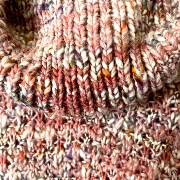 Anthropologie Elsamanda Cowl Neck Loose Knit Pink Wool Blend Sweater - Picture 6 of 7